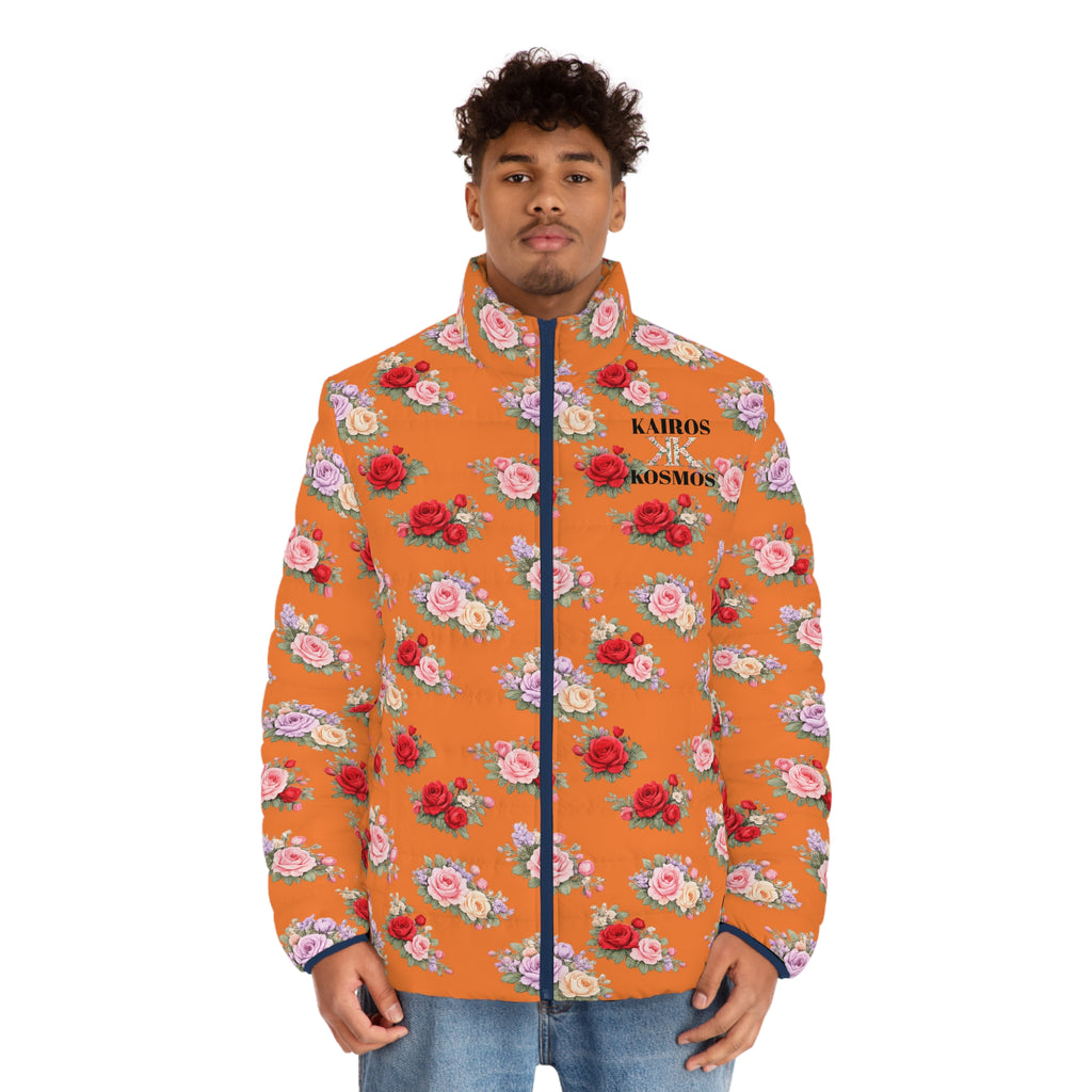 Anthos Collection Crusta Floral Puffer Jacket - Vintage Rose All-Over Print