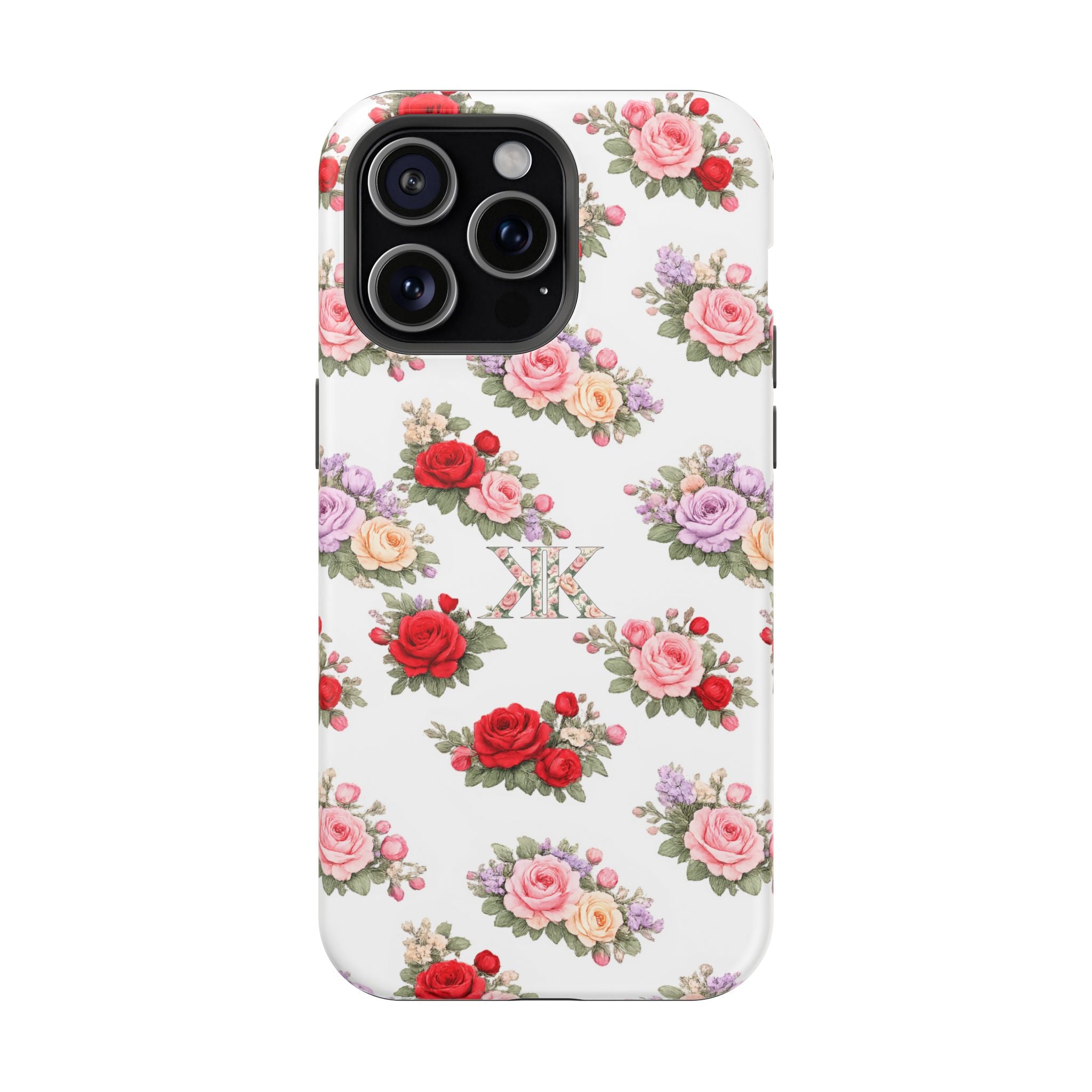 Anthos Collection Vintage Floral Rose Pattern Magnetic Impact-Resistant Phone Case