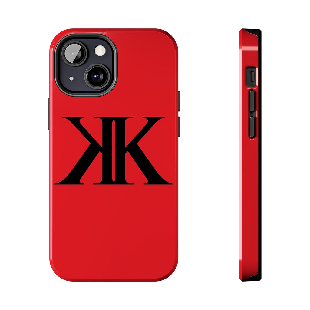 Monogram 'KK' RED Tough Phone Case — Minimal Black Initials Protective Cover