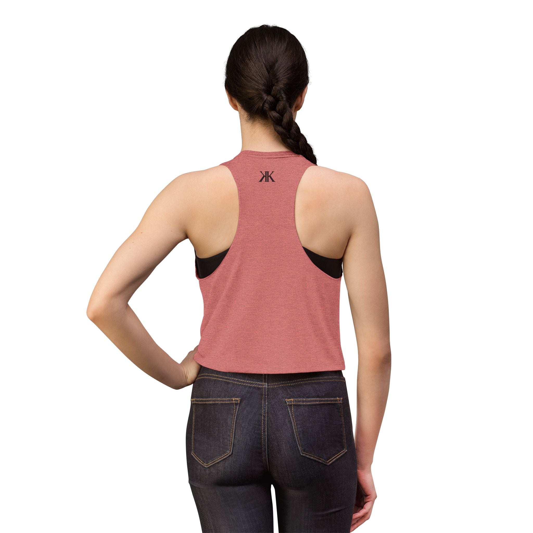 Women's Crop Top with Minimal Double K Logo – Stylish Monogram Tank