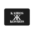 Desk Mat BLACK — Minimalist 'KAIROS KOSMOS' Black & White Logo Desk Mat