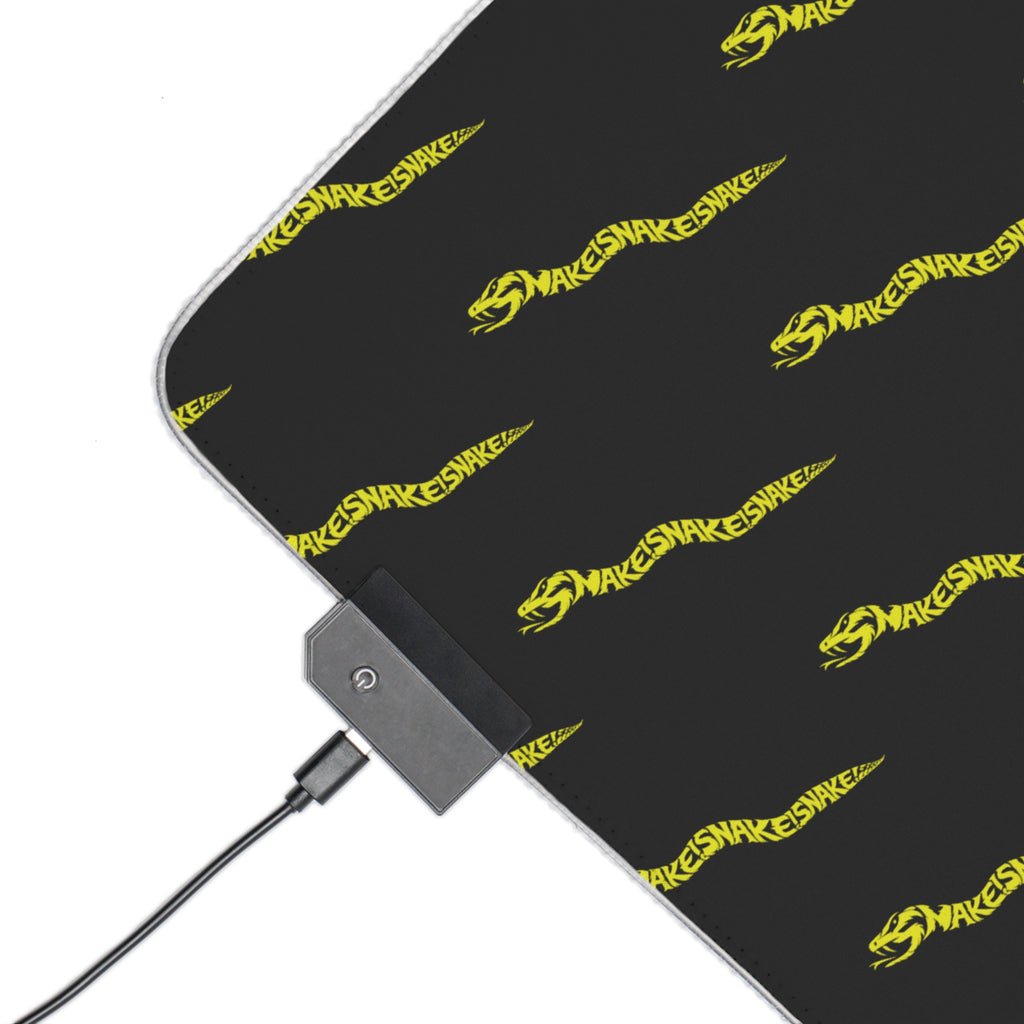 Aspis Collection LED Gaming Mouse Pad — RGB Edge Large Desk Mat with Repeating Lightning Pattern
