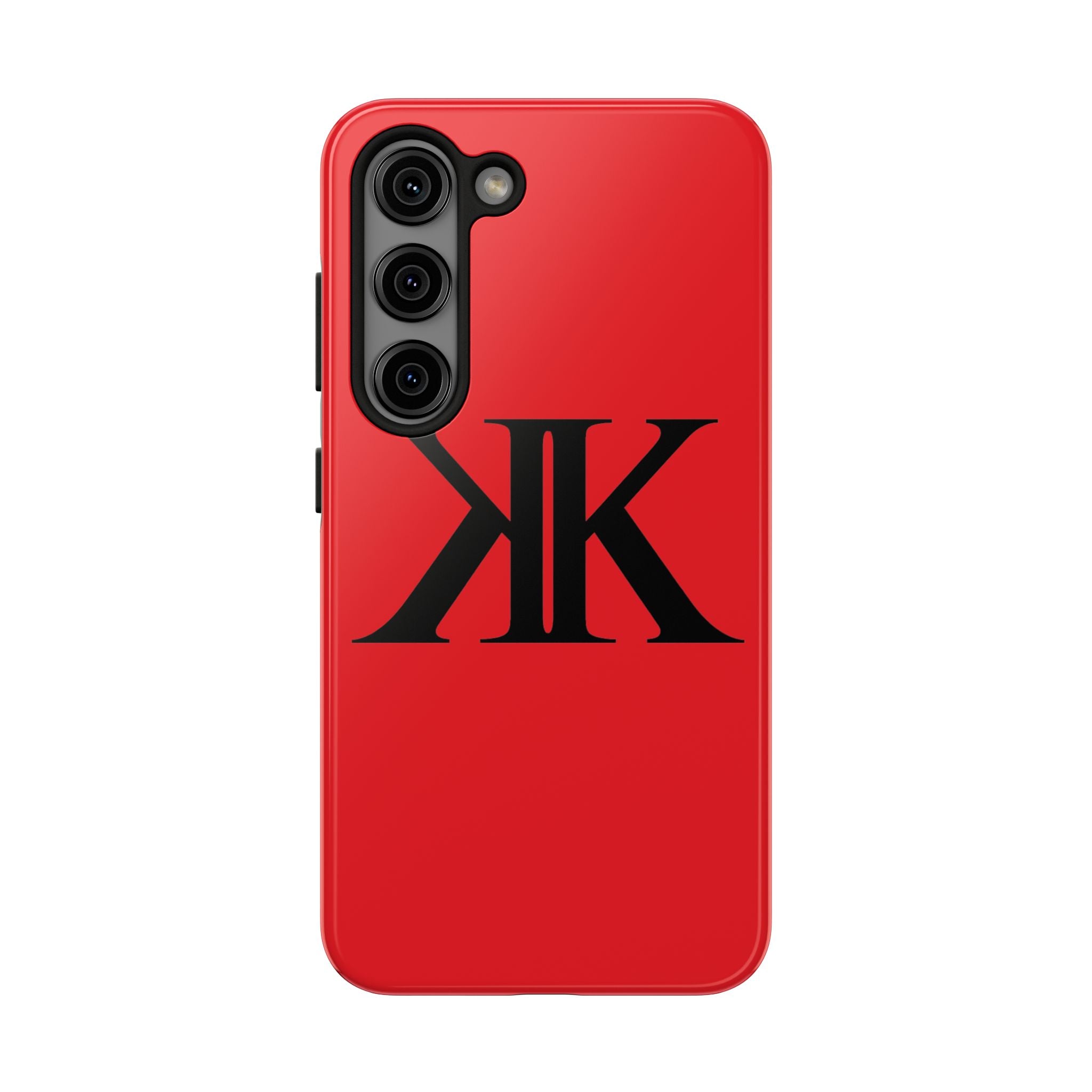 Monogram 'KK' RED Tough Phone Case — Minimal Black Initials Protective Cover