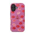 Psyche Collection Light Pink - Kiss Pattern Magnetic Impact Phone Case