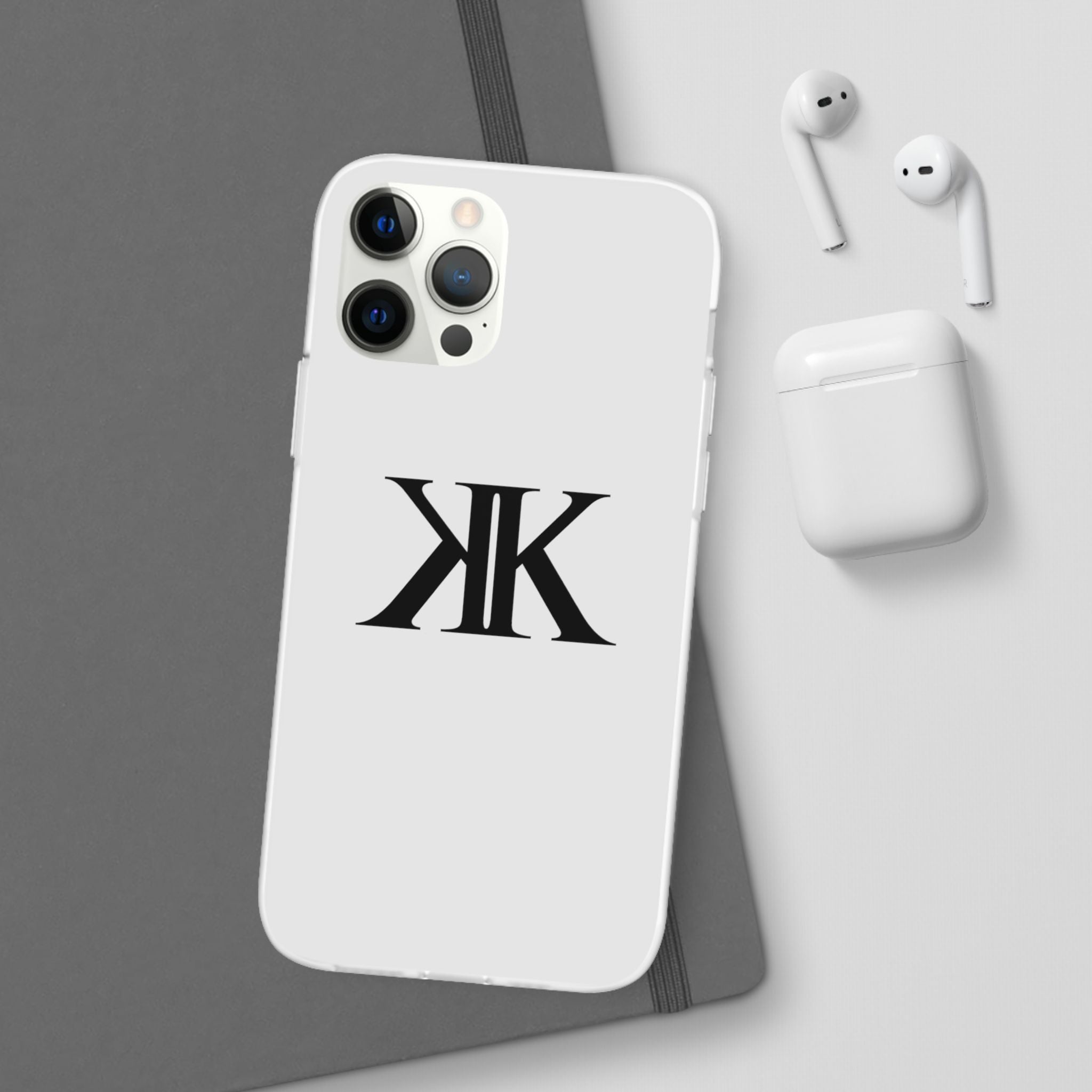 Monogram KK Phone Case — Minimalist Black Logo Flexi Case