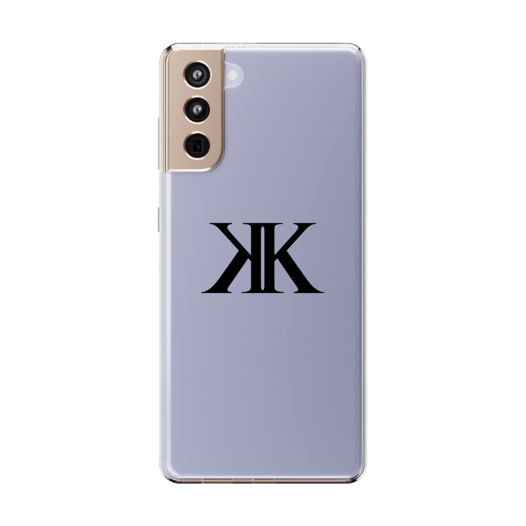 Kairos Kosmos Clear Phone Case — Minimal Black KK Monogram
