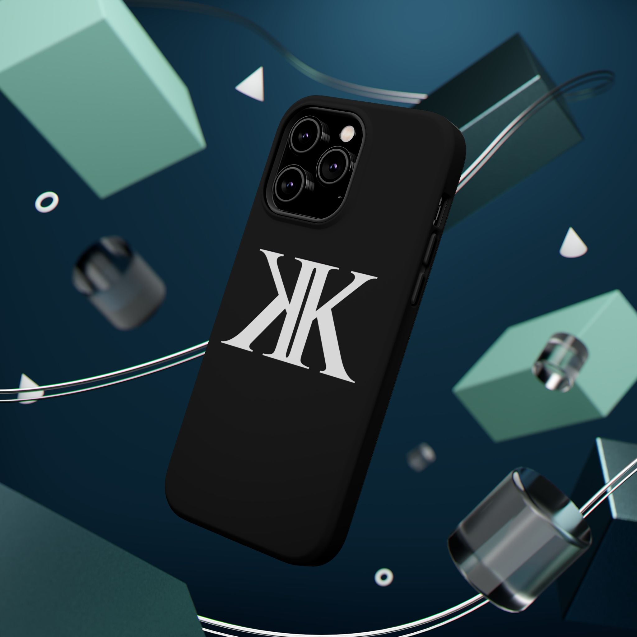 Magnetic Impact-Resistant BLACK Case with Bold KK Monogram