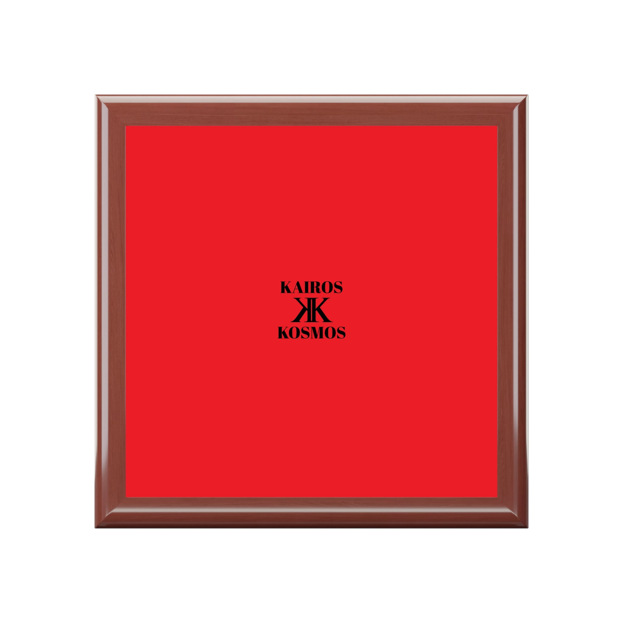Jewelry Box RED with Minimalist 'KAIROS KOSMOS' Logo