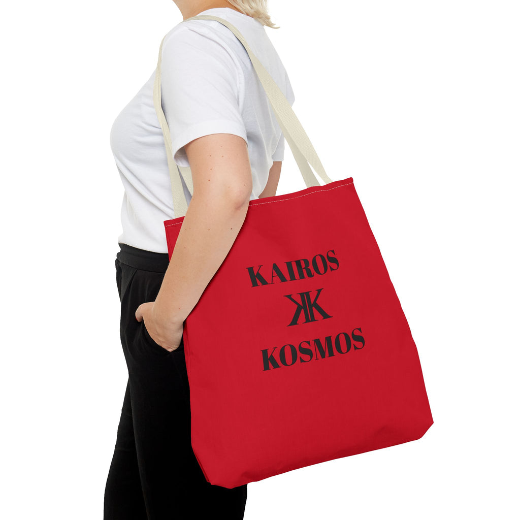 Kairos Kosmos RED Tote Bag – Minimalist Monogram Tote