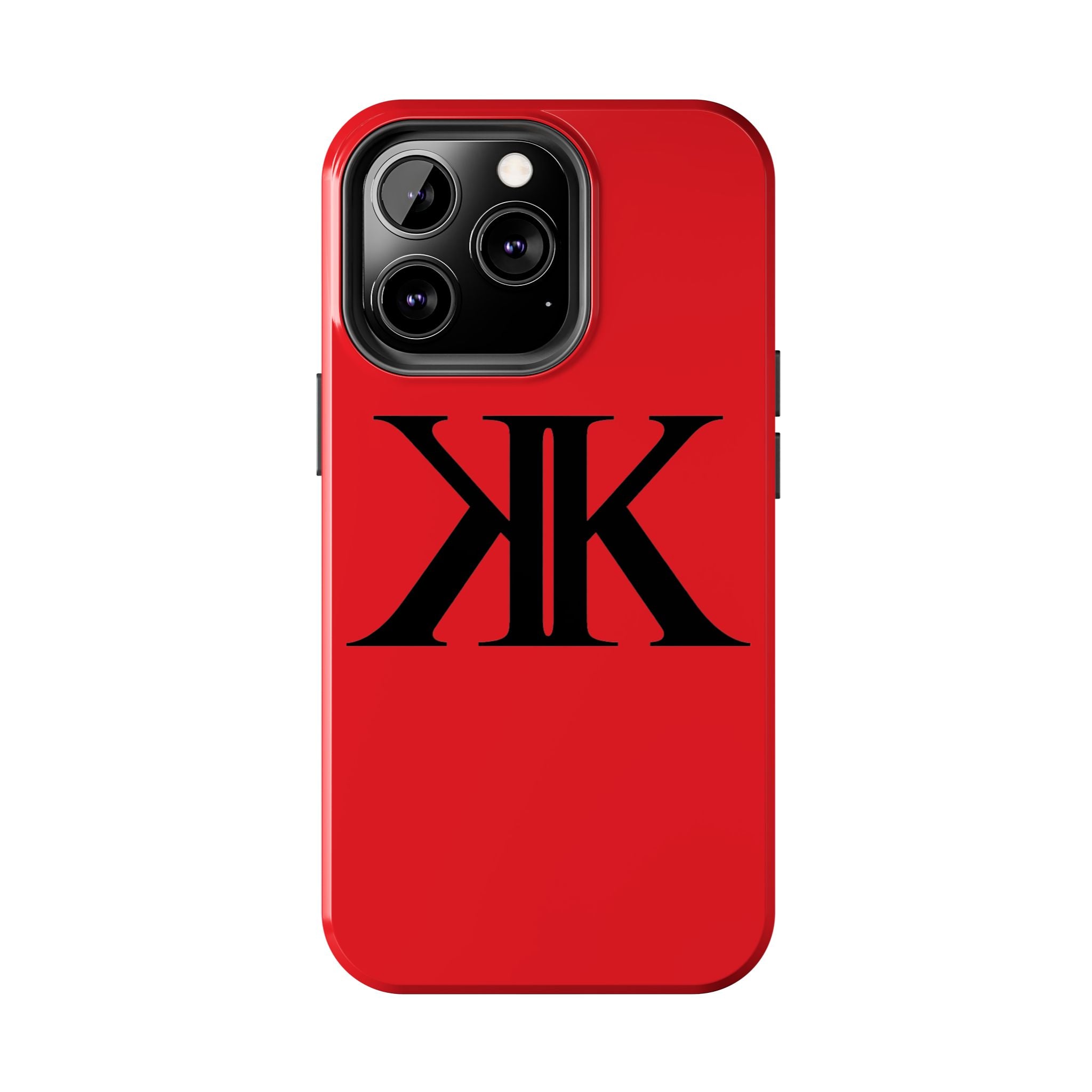 Monogram 'KK' RED Tough Phone Case — Minimal Black Initials Protective Cover