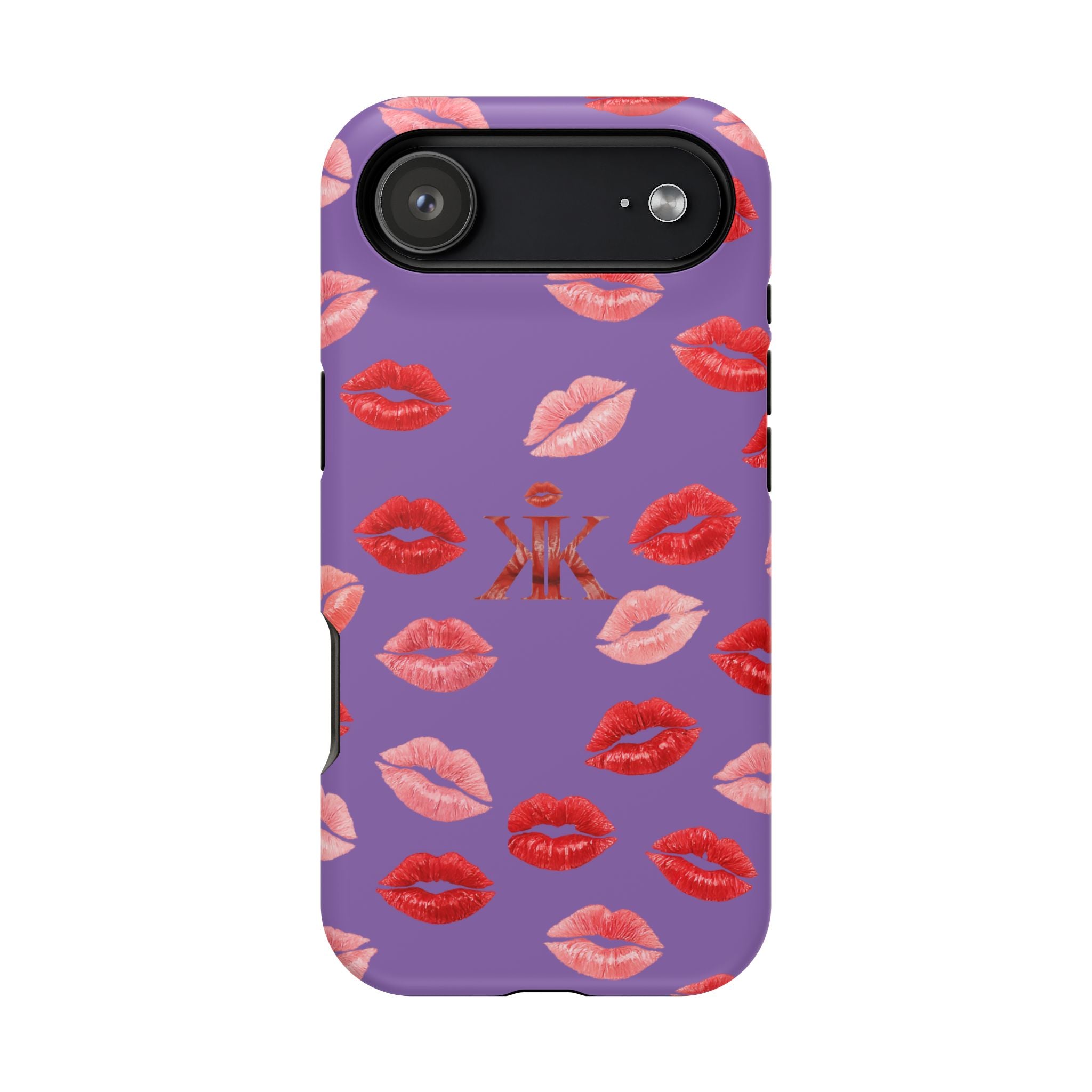 Psyche Collection Light Purple - Kiss Pattern Magnetic Impact Phone Case