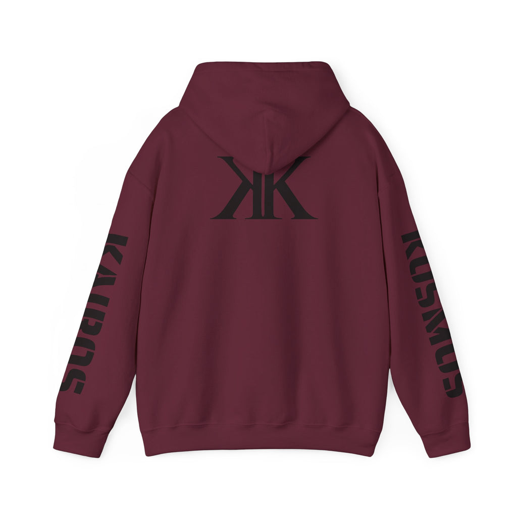 KAIROS KOSMOS Logo Hoodie — Minimalist Black Emblem Pullover