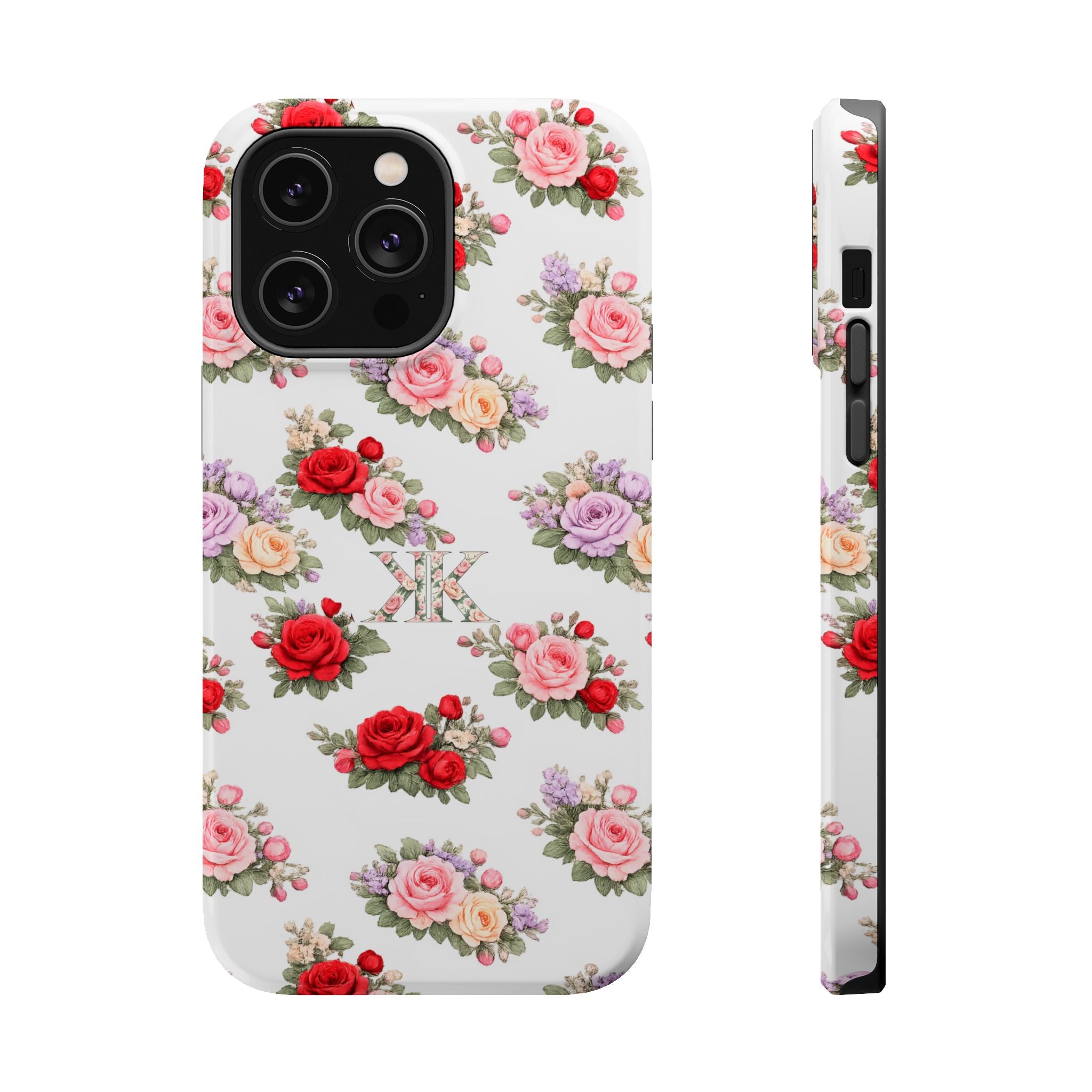Anthos Collection Vintage Floral Rose Pattern Magnetic Impact-Resistant Phone Case