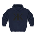 KK Monogram Zip Hoodie - Black Mirror Logo Full-Zip Sweatshirt