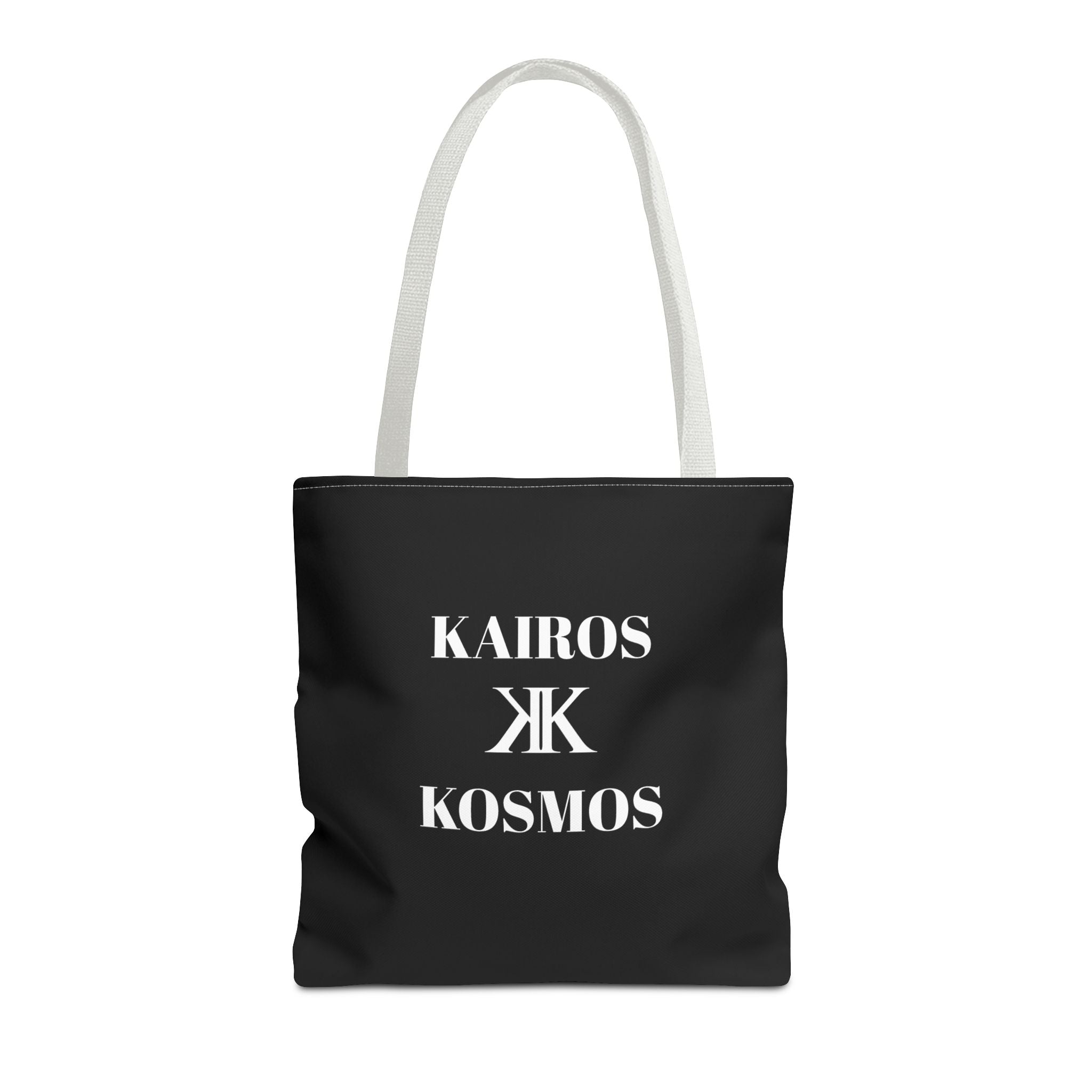 Kairos Kosmos BLACK Tote Bag – Minimalist Monogram Tote