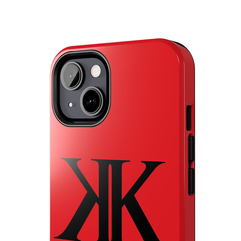 Monogram 'KK' RED Tough Phone Case — Minimal Black Initials Protective Cover