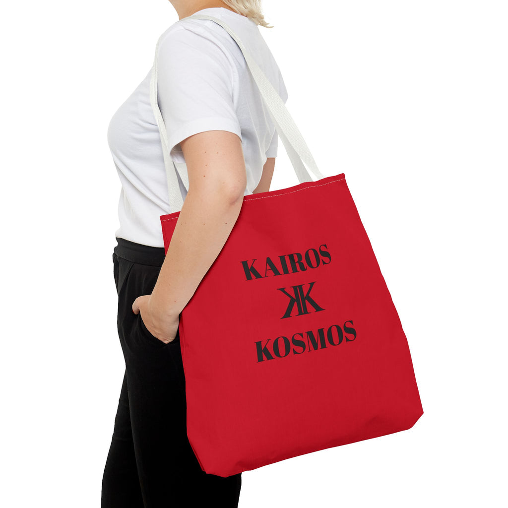 Kairos Kosmos RED Tote Bag – Minimalist Monogram Tote