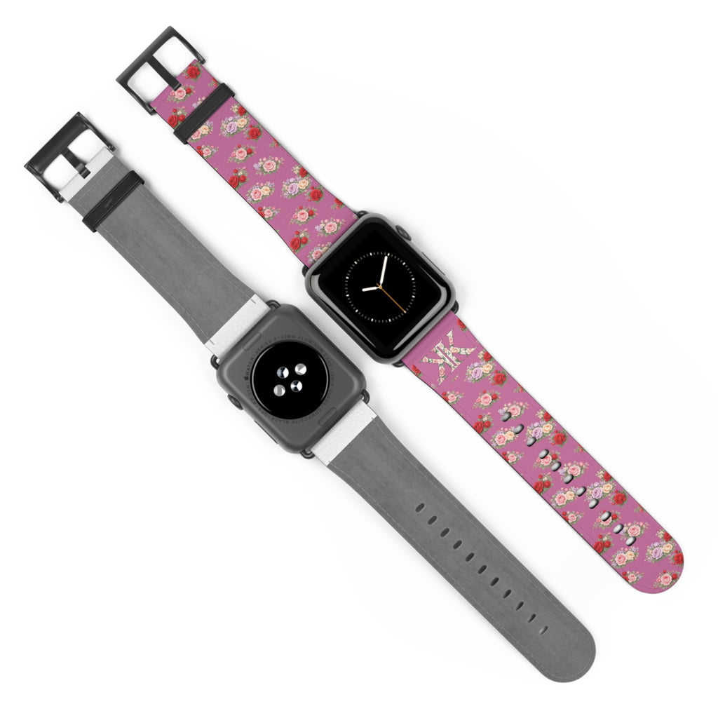 Anthos Collection Light Pink Floral Vintage Watch Band — Apple Watch Strap