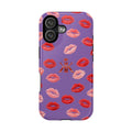 Psyche Collection Light Purple - Kiss Pattern Magnetic Impact Phone Case