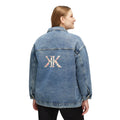 Women's Denim Jacket with Minimal Back Logo — Classic Casual Jean Jacket