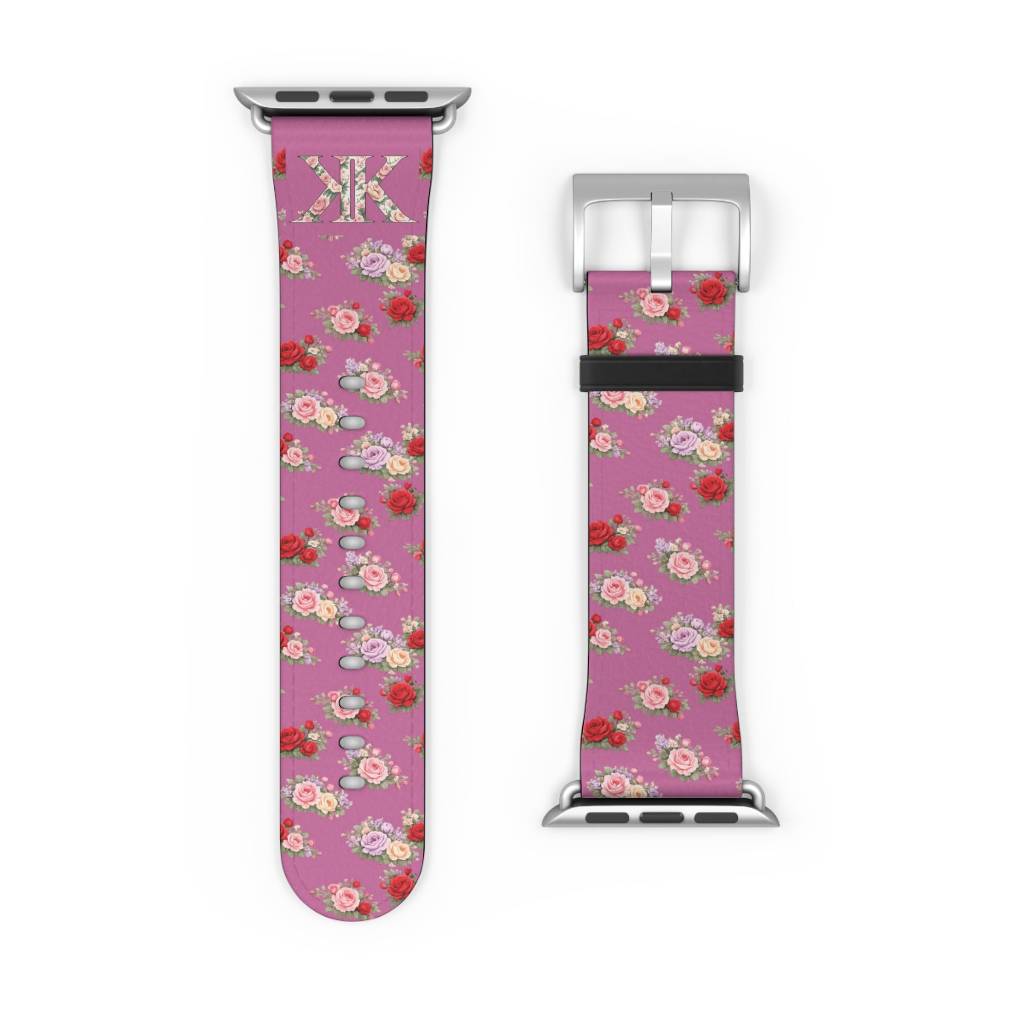 Anthos Collection Light Pink Floral Vintage Watch Band — Apple Watch Strap