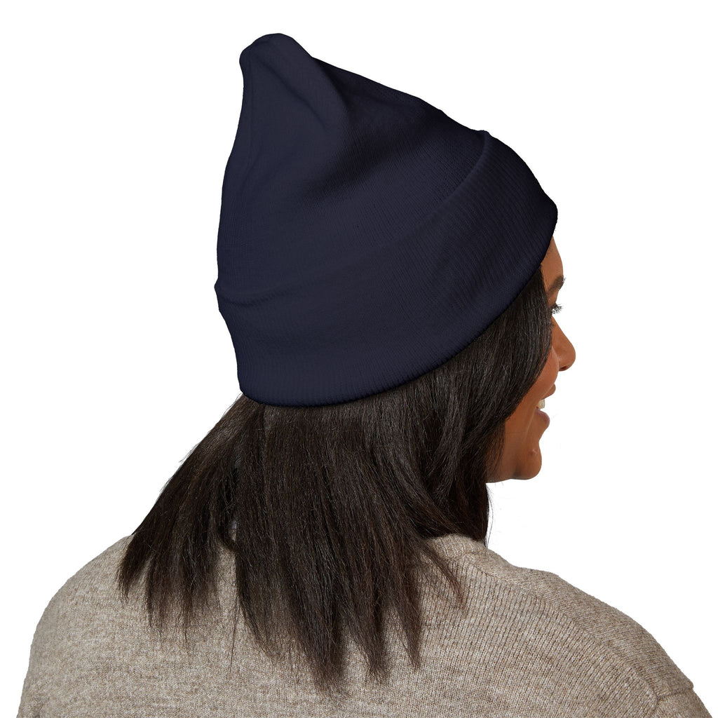 Kairos Kosmos Embroidered Cuffed Beanie — Minimal Logo Knit Hat