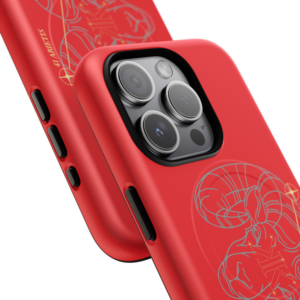 Aether Collection RED Aries Tough Magnetic Phone Case — Minimal Zodiac Design