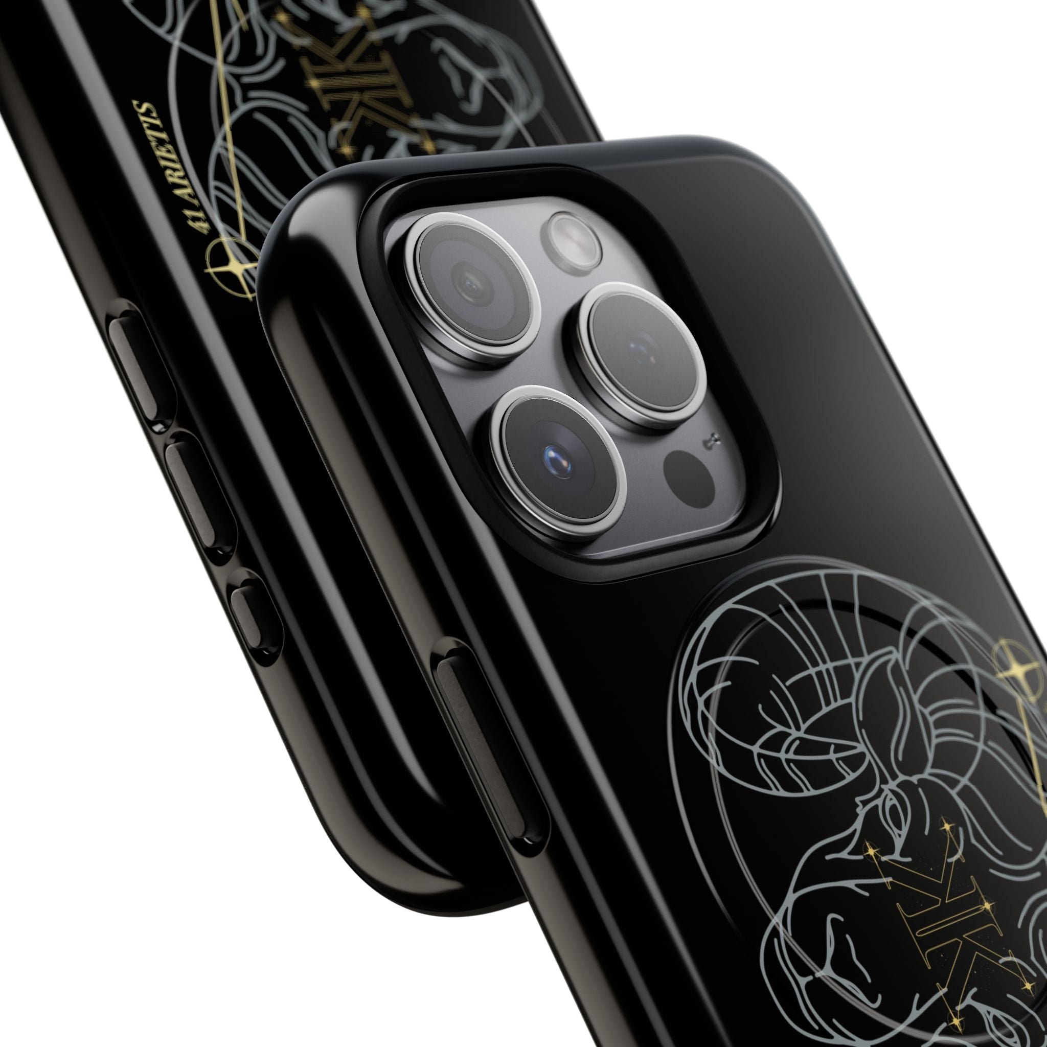 Aether Collection BLACK Aries Tough Magnetic Phone Case — Minimal Zodiac Design