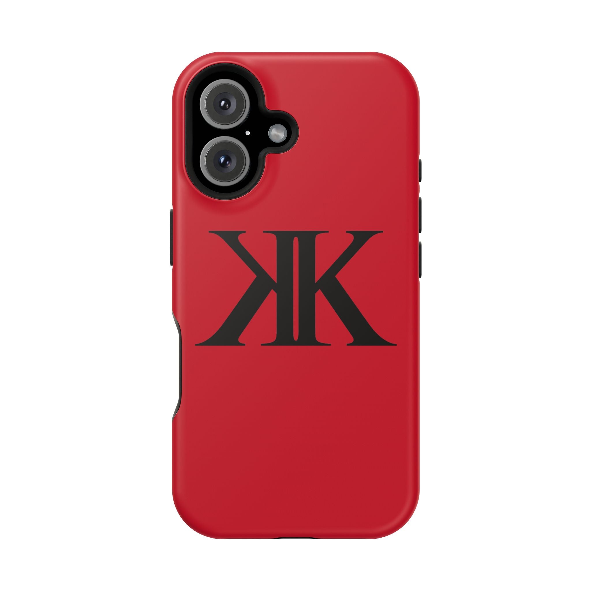 Magnetic Impact-Resistant RED Case with Bold KK Monogram