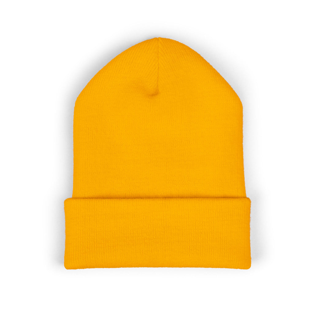 Kairos Kosmos Embroidered Cuffed Beanie — Minimal Logo Knit Hat