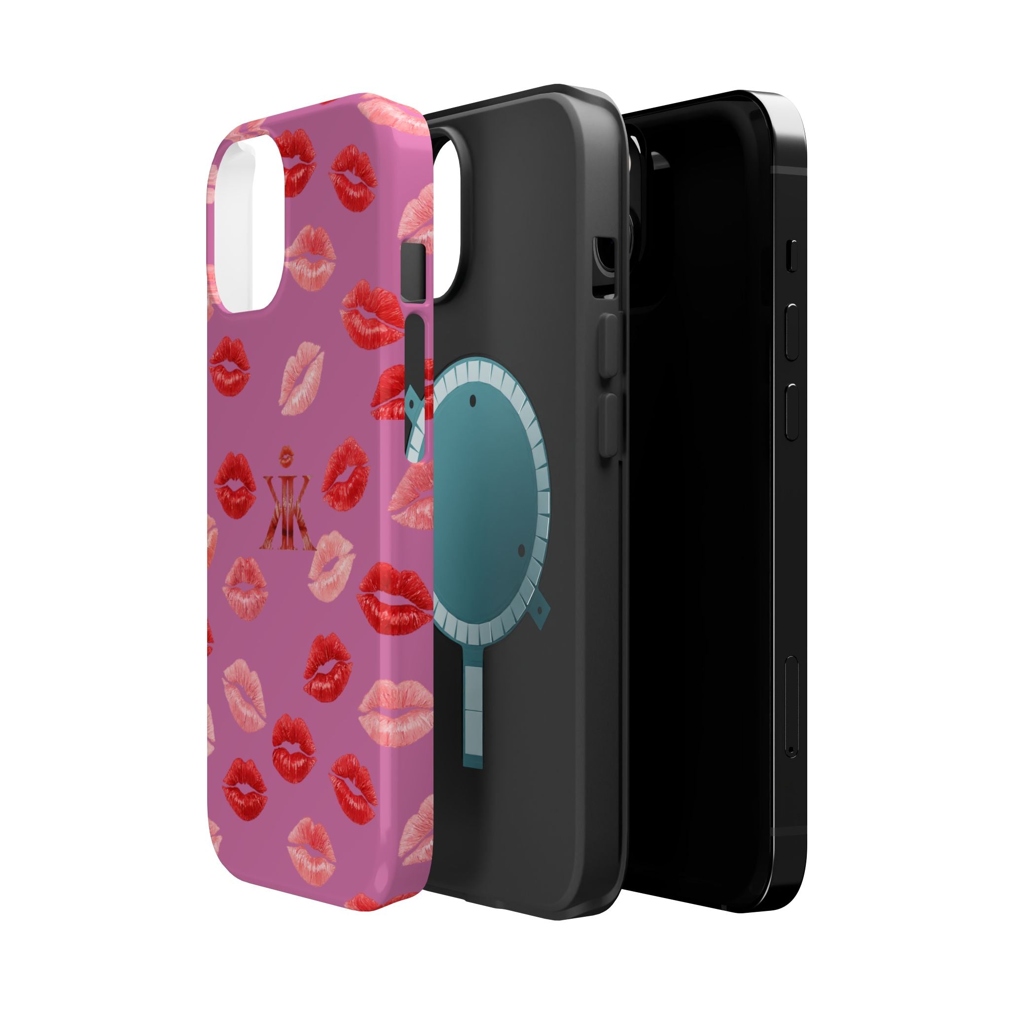 Psyche Collection Light Pink - Kiss Pattern Magnetic Impact Phone Case