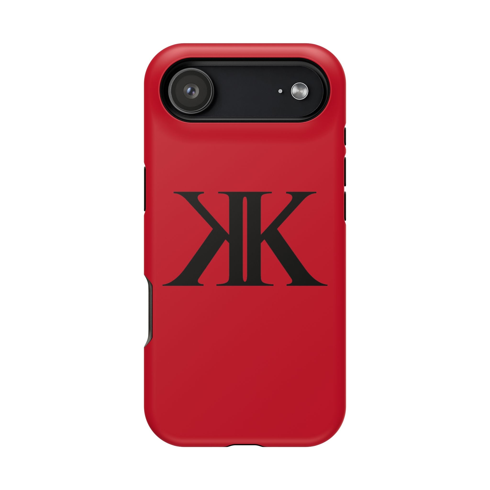 Magnetic Impact-Resistant RED Case with Bold KK Monogram