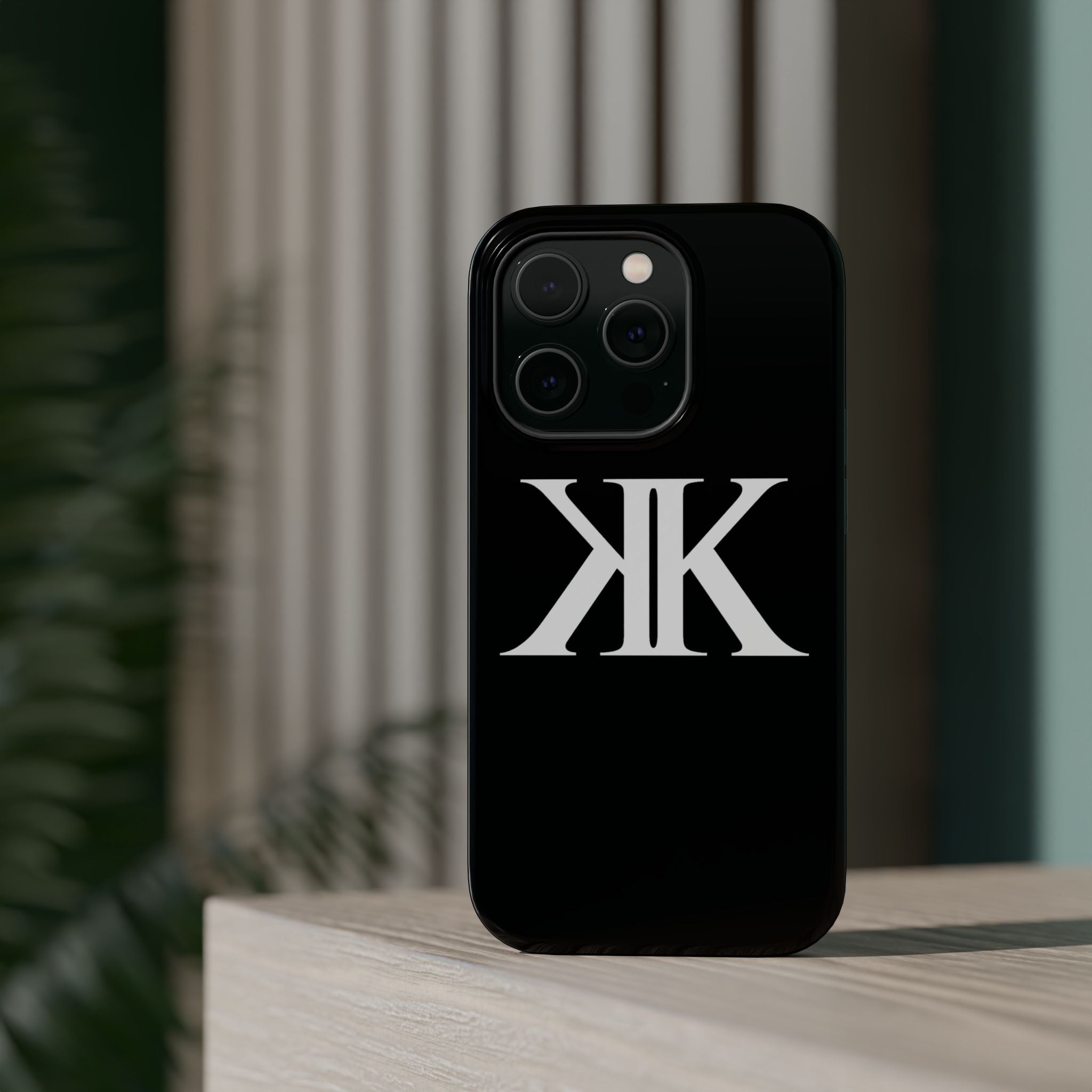 Magnetic Impact-Resistant BLACK Case with Bold KK Monogram