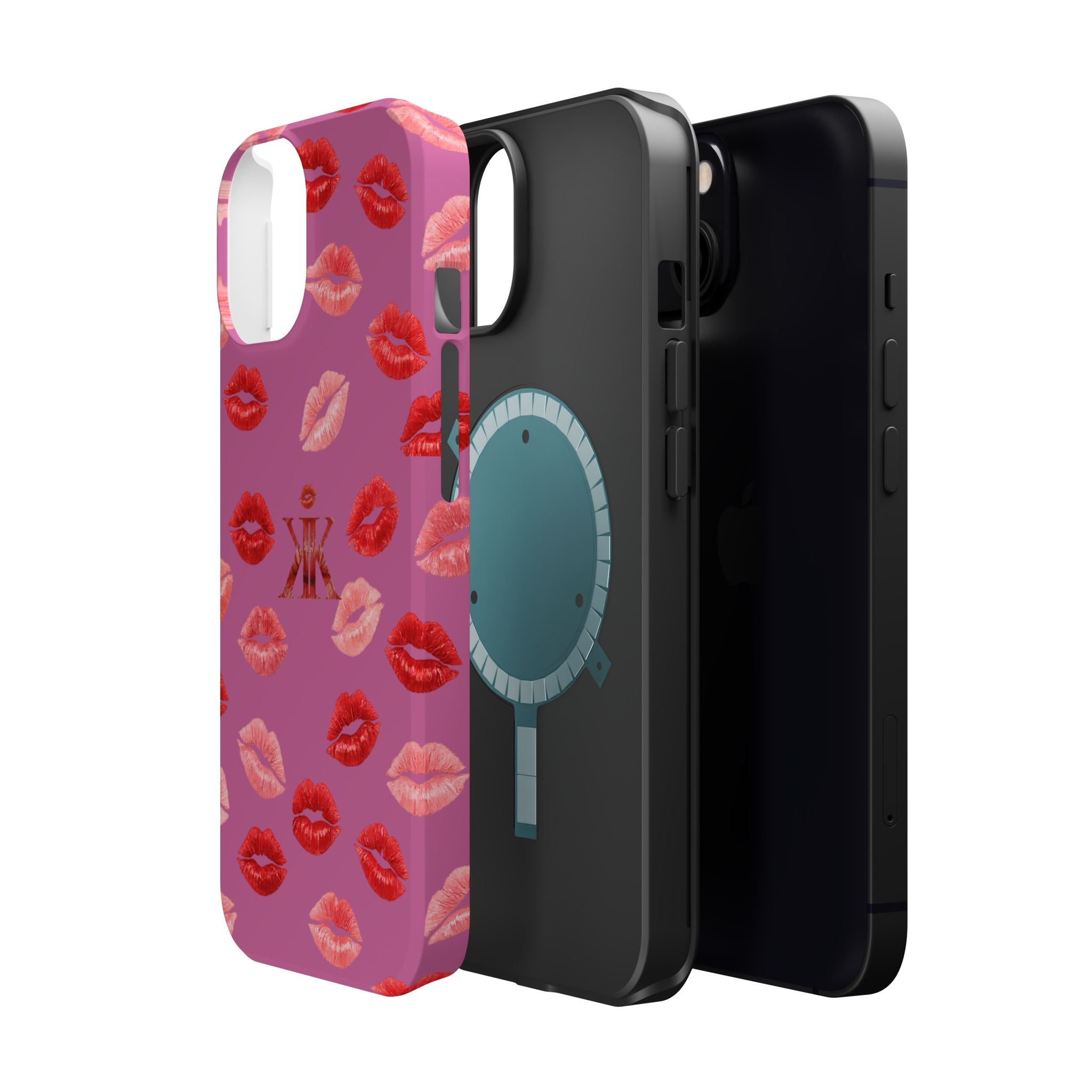 Psyche Collection Light Pink - Kiss Pattern Magnetic Impact Phone Case