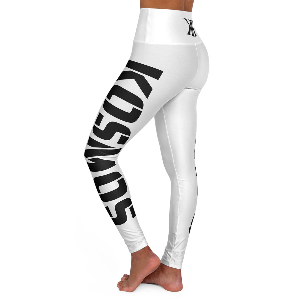 High-Waisted Yoga Leggings — Bold Side-Text Activewear