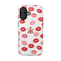 Psyche Collection White - Kiss Pattern Magnetic Impact Phone Case