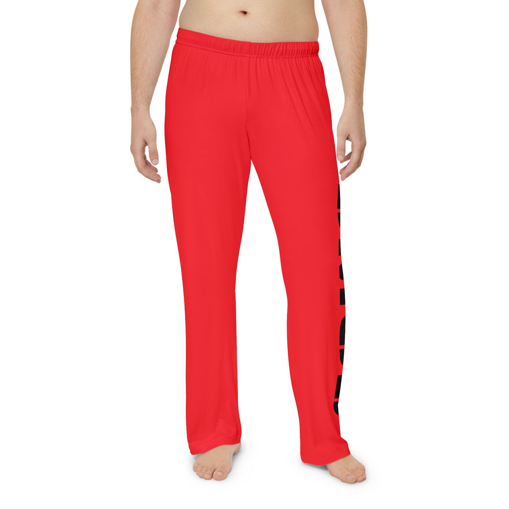 RED Lounge Pants — Bold Side-Panel 'KAIROS' Men's Pajama Trousers