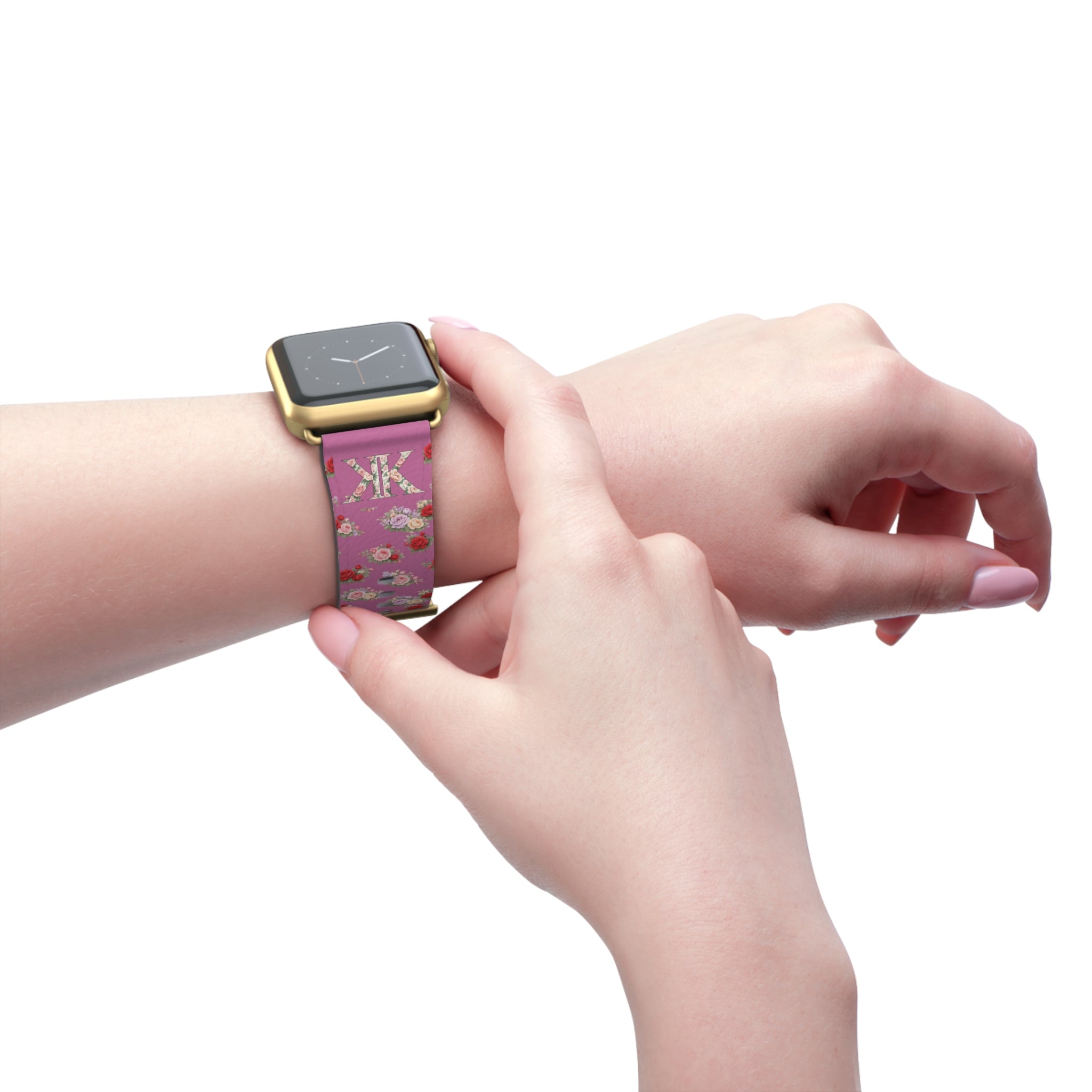 Anthos Collection Light Pink Floral Vintage Watch Band — Apple Watch Strap