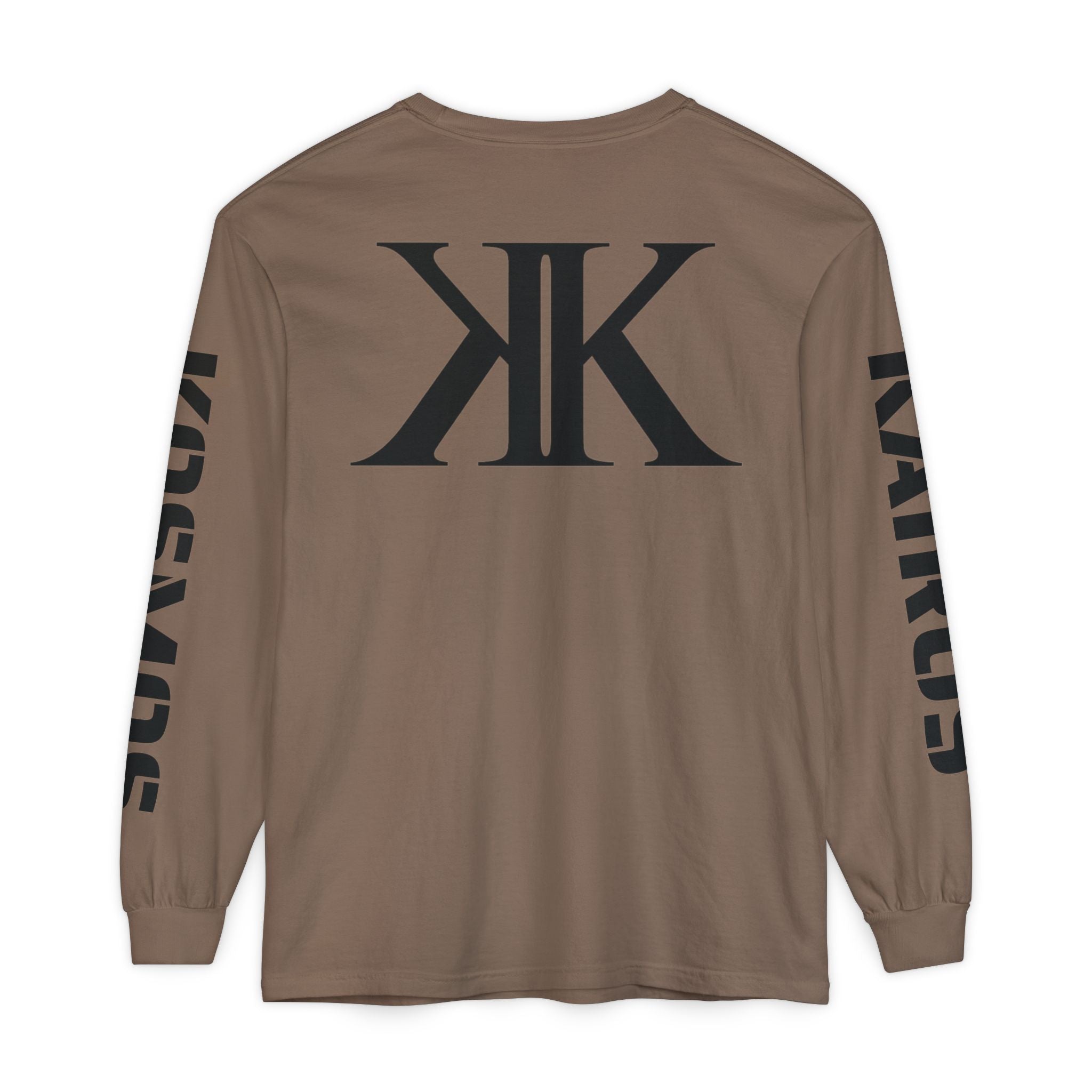 KOSMOS Monogram Uni-Sex Long Sleeve Tee — Bold Black Logo Sleeve Shirt