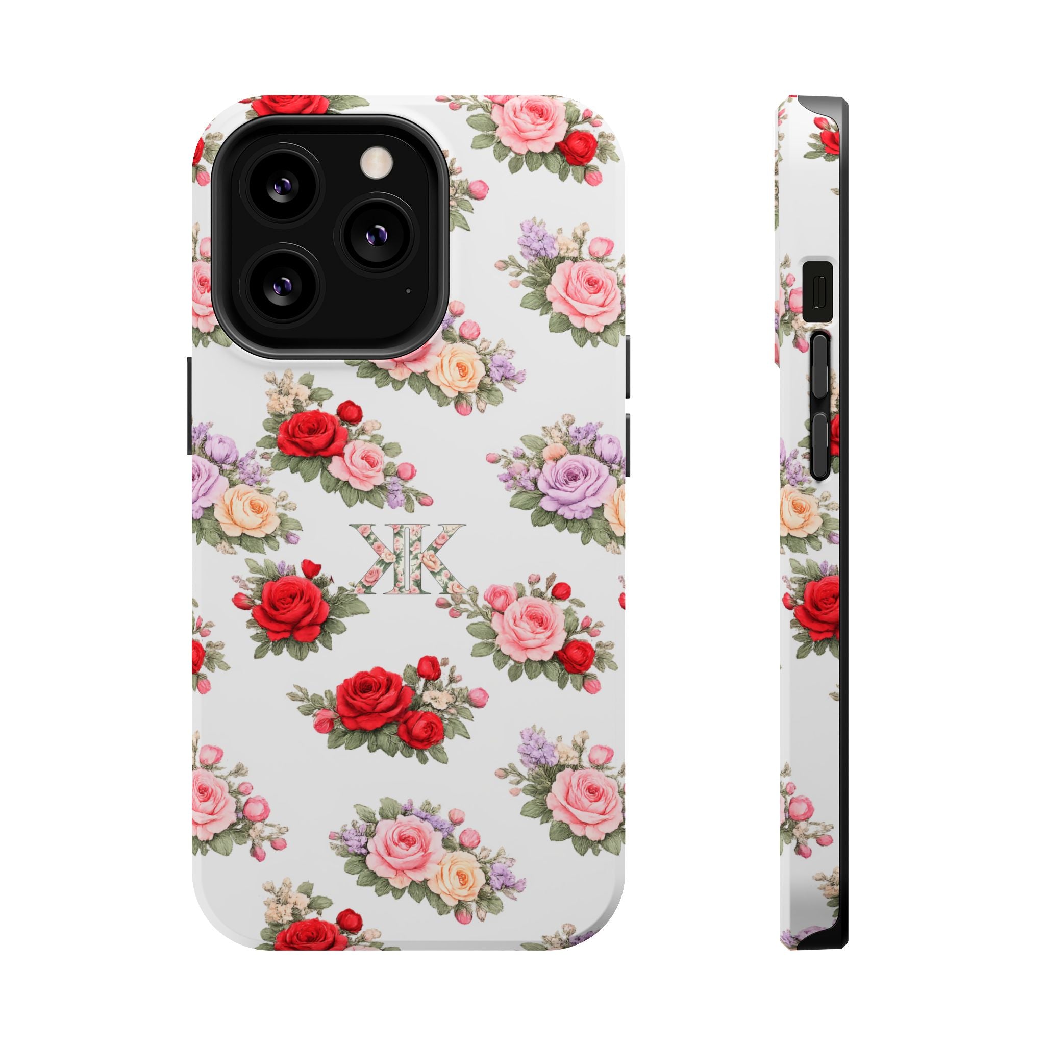 Anthos Collection Vintage Floral Rose Pattern Magnetic Impact-Resistant Phone Case