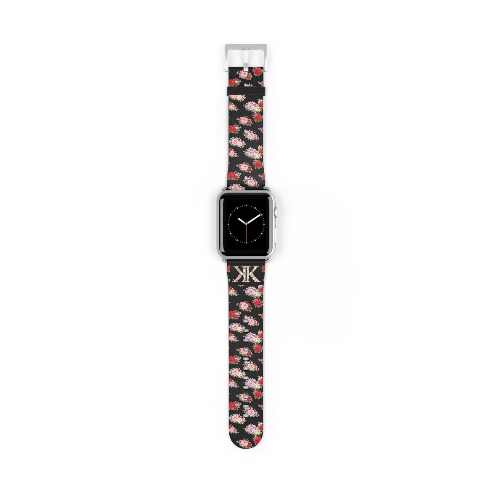 Anthos Collection BLACK Floral Vintage Watch Band — Apple Watch Strap