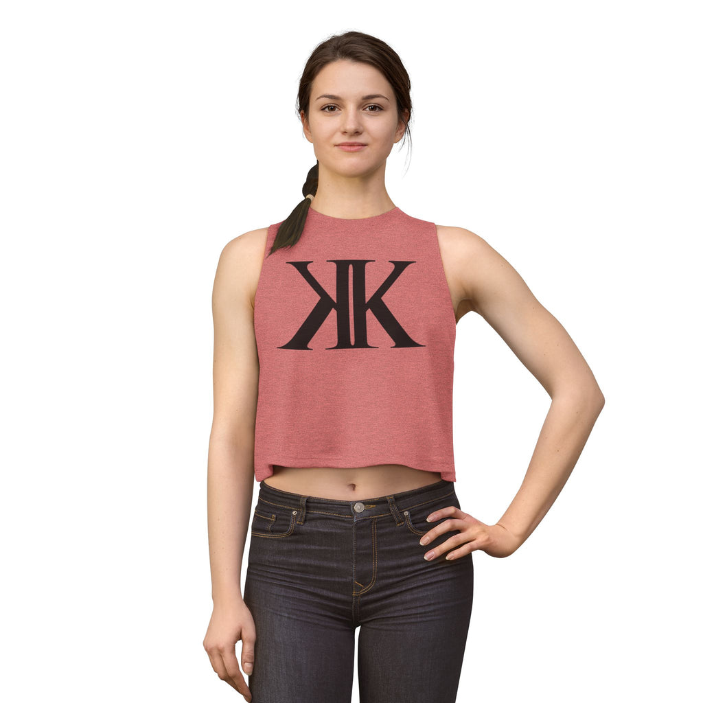 Women's Crop Top with Minimal Double K Logo – Stylish Monogram Tank