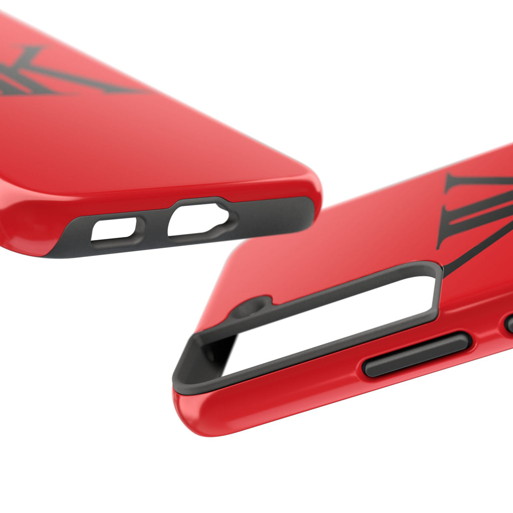 Monogram 'KK' RED Tough Phone Case — Minimal Black Initials Protective Cover
