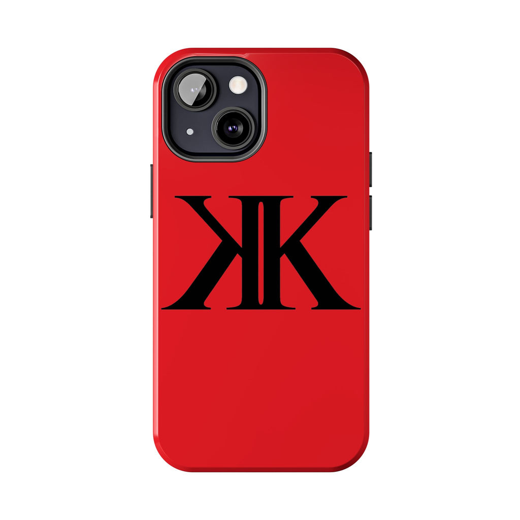 Monogram 'KK' RED Tough Phone Case — Minimal Black Initials Protective Cover