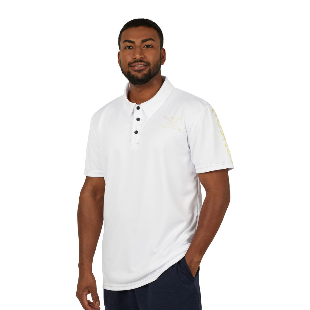 Aether Collection White Aries Polo Shirt —  Casual Work & Golf Polo