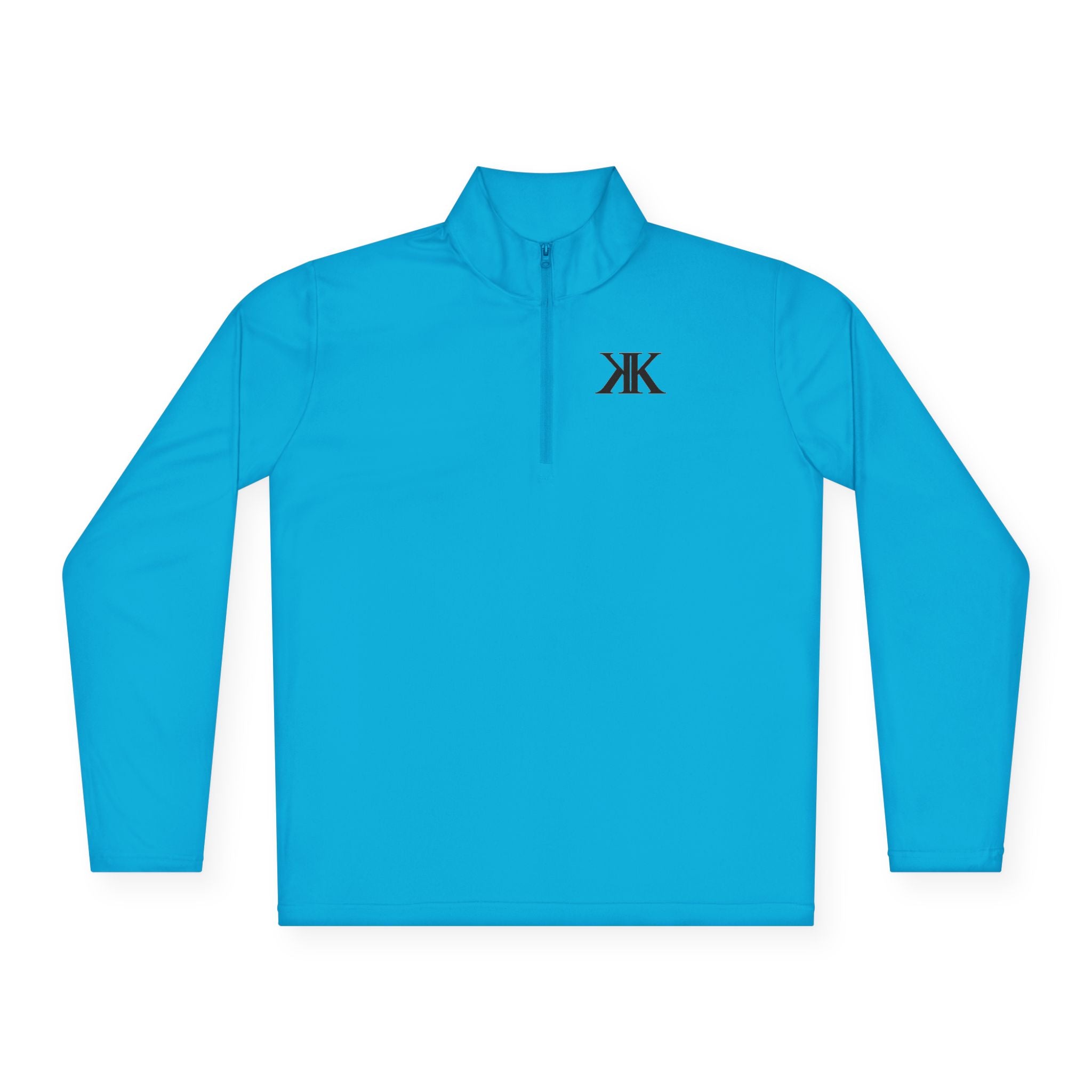 Quarter-Zip Pullover — Minimal Black KK Logo Athletic Pullover