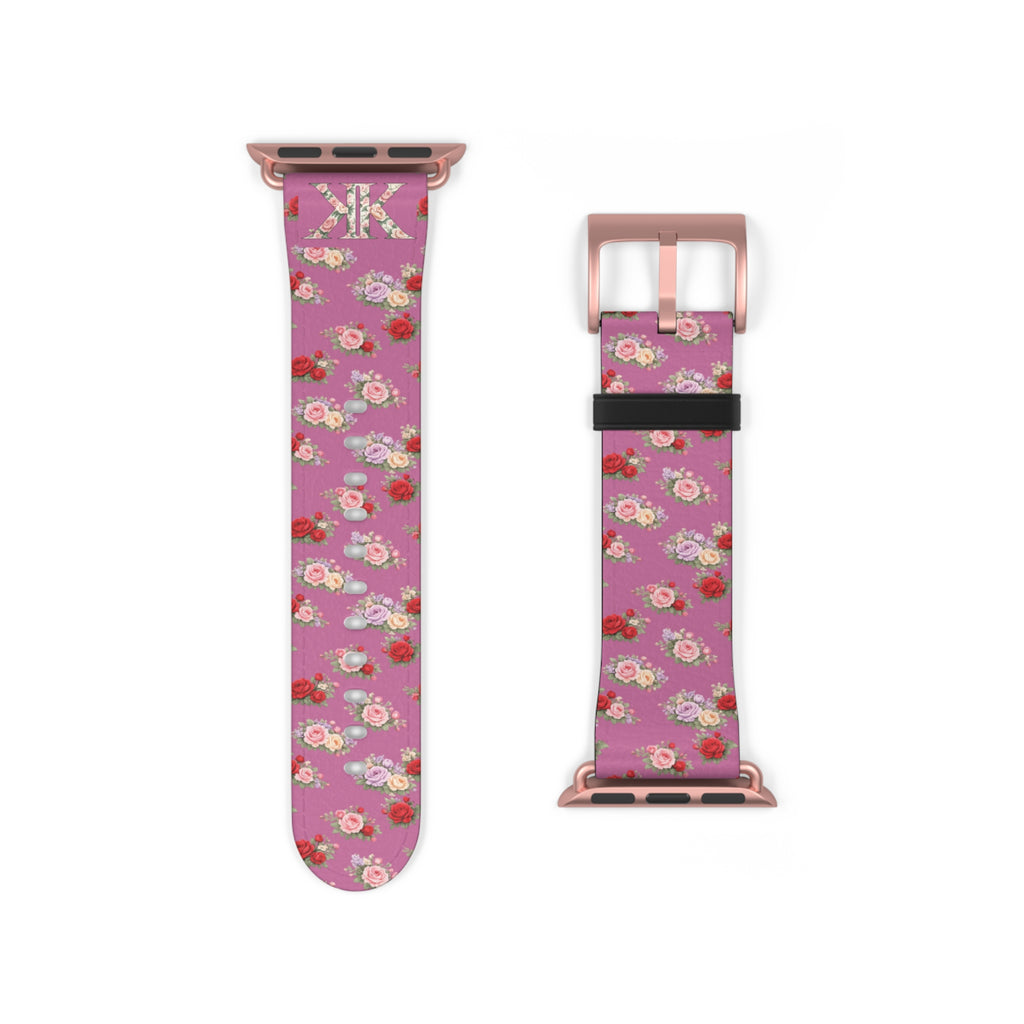 Anthos Collection Light Pink Floral Vintage Watch Band — Apple Watch Strap