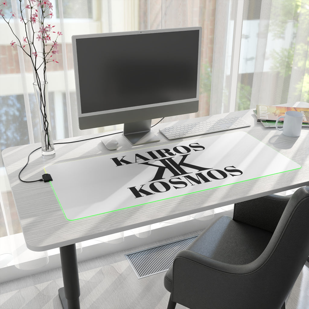 LED Gaming Mouse Pad — Kairos Kosmos Logo RGB Desk Mat