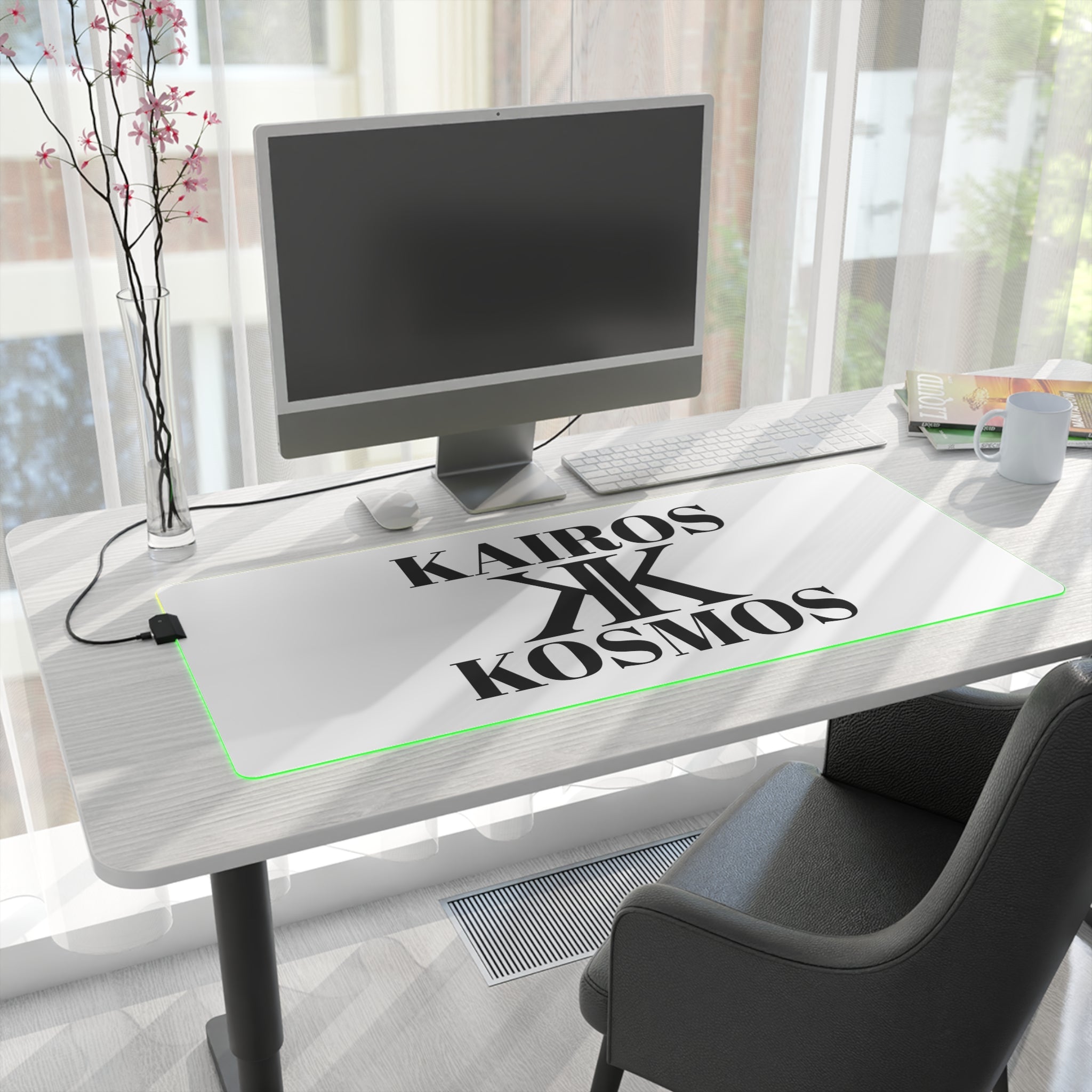 LED Gaming Mouse Pad — Kairos Kosmos Logo RGB Desk Mat