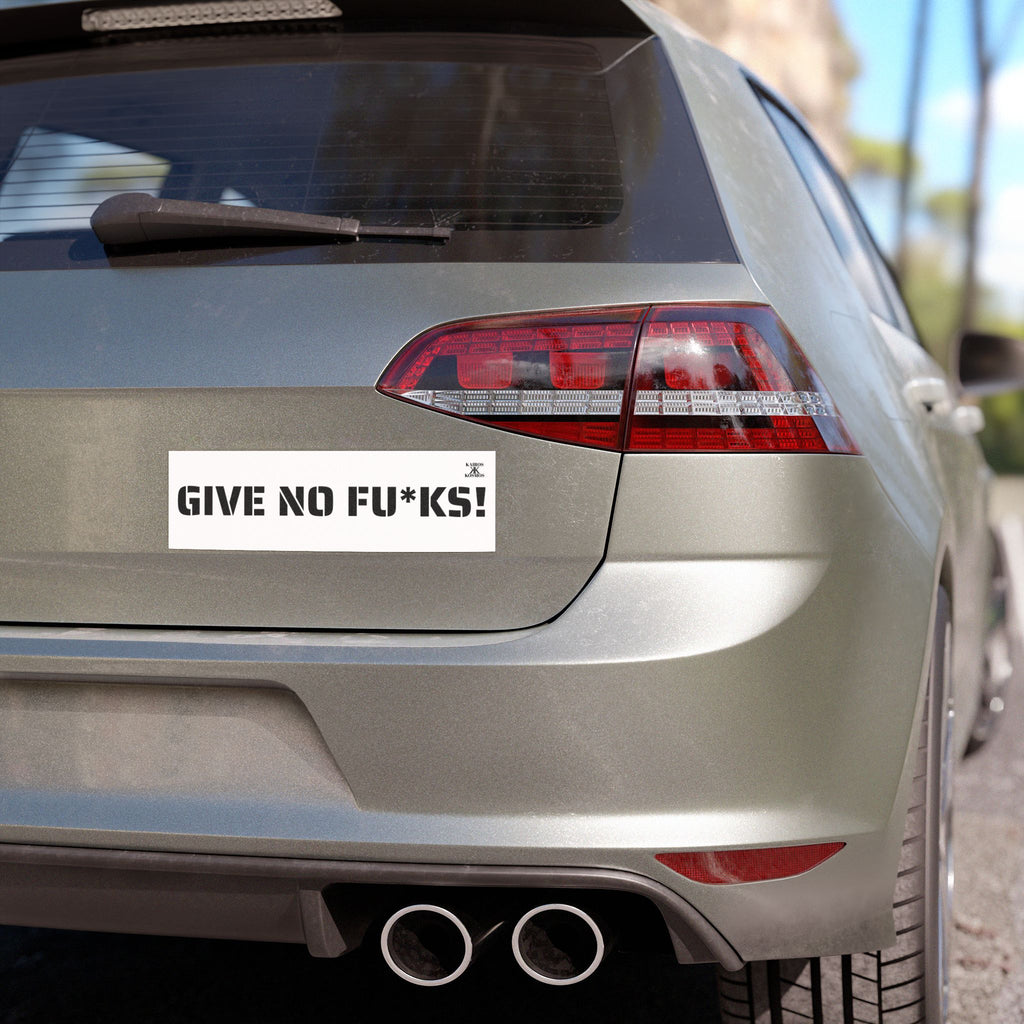 Kairos Kosmos Car Magnet — "GIVE NO FU*KS!" Bold Black Vinyl Décor